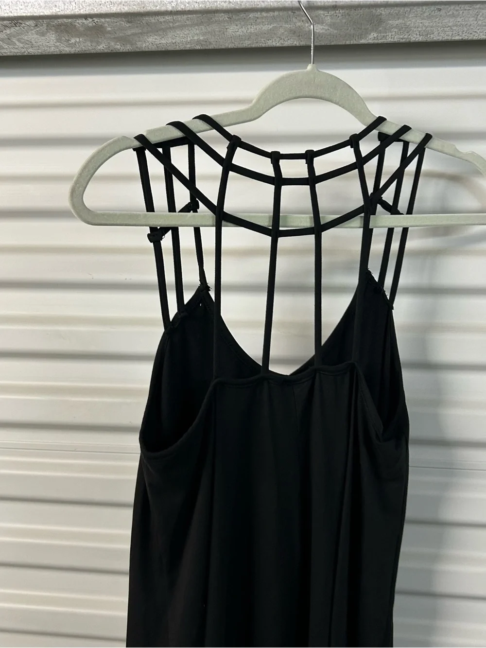 Alya Black Cage-Back Mini Dress